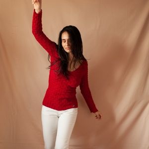 Sexy Red Fitted Sweater